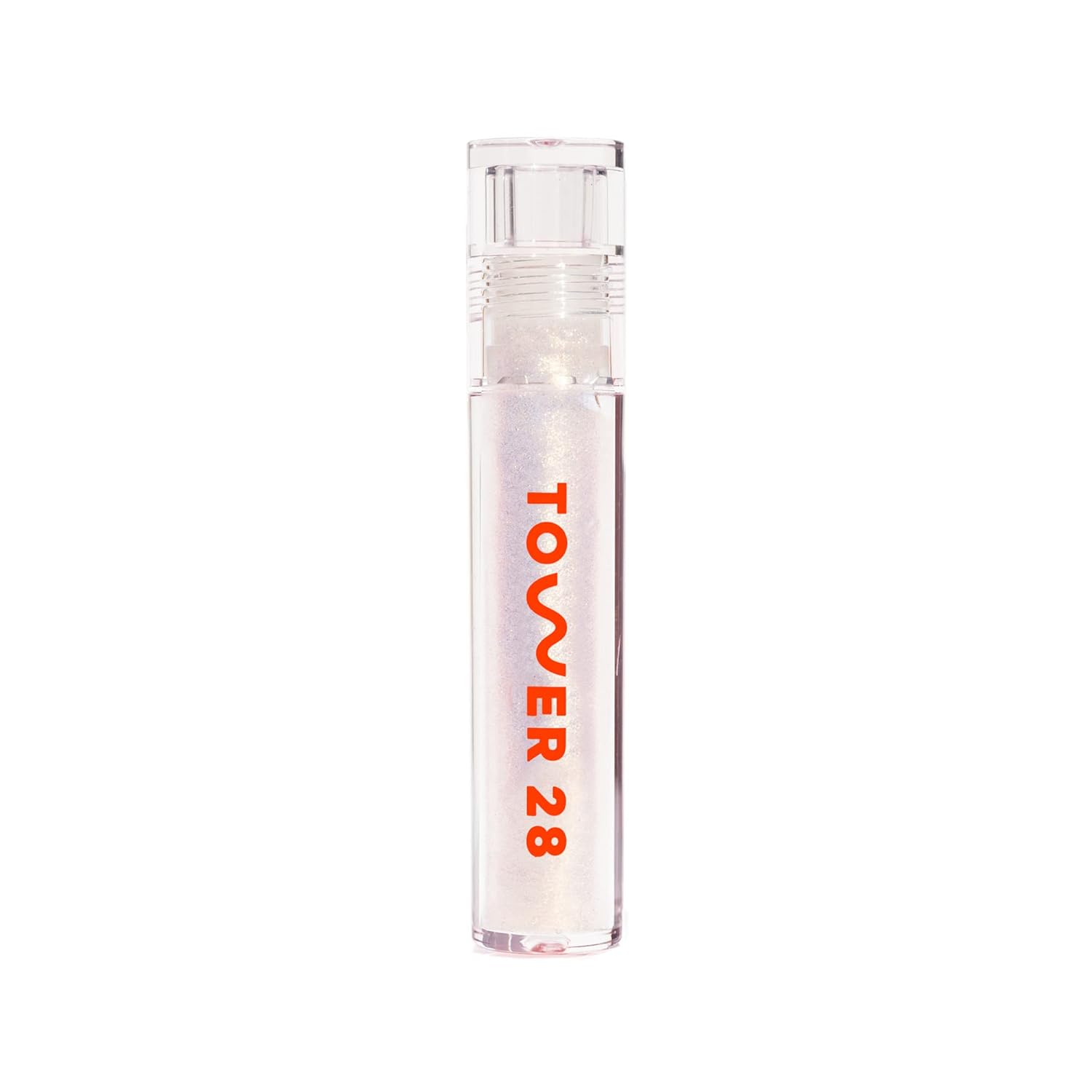 Tower 28 Shineon Lip Jelly, Magic, Non-Sticky Lip Gloss, Clear With Gold Shimmer Vegan Lip Gloss, Moisturizing Apricot And Raspberry Seed Oil, Cruelty Free