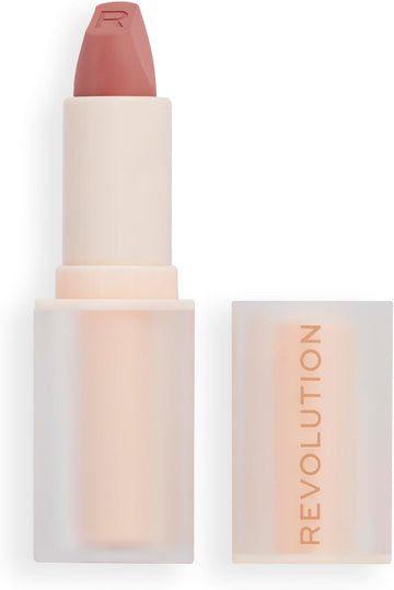 Makeup Revolution Lip Allure Soft Satin Lipstick, Satin-Luxe Finish, All-Day Wear, Lover Nude