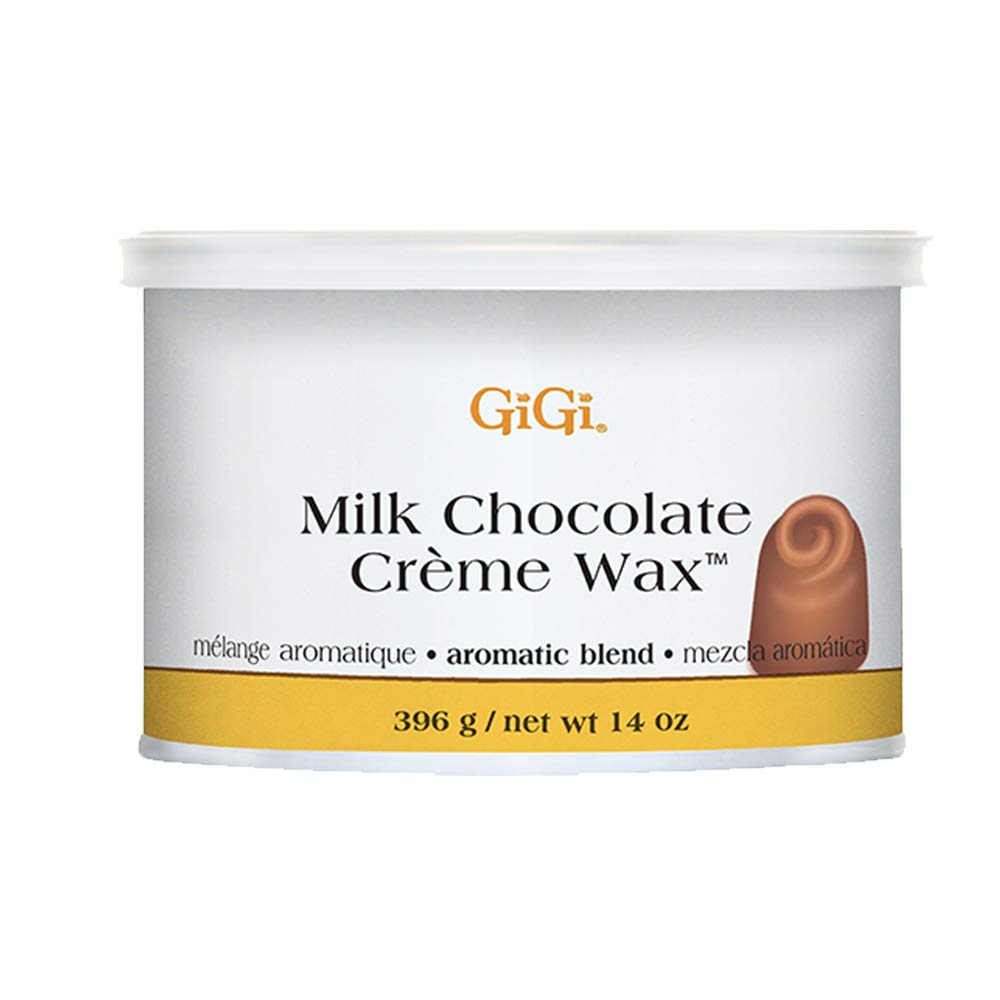 Gigi Milk Chocolate Crème Hair Removal Wax, Soft Wax For Coarse & Resistant Hair, With Cocoa Seed Extract, 14 Oz