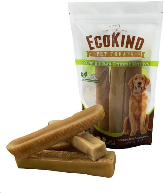 EcoKind Himalayan Gold Yak Cheese Dog Chew for Large Dogs, Healthy Dog Treats, Odorless, Long Lasting Dog Bones for Dogs, Rawhide Free, Made in The Himalayans, Large (Pack of 1)