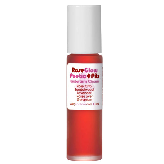 Living Libations - Organic Poetic Pits Roll-On Deodorant | Natural, Wildcrafted, Vegan Clean Beauty (Rose Glow)