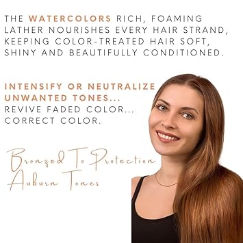 Watercolors Color Depositing Sulfate & Paraben Free Shampoo, Maintains & Enhances Haircolor - Molten Bronze 8.5 Oz