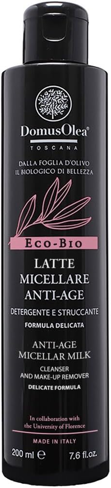Domus Olea Toscana - Anti-Ageing Micellar Milk - Gentle Face Cleanser For Light Or Waterproof Makeup, For Normal Or Dry Skin