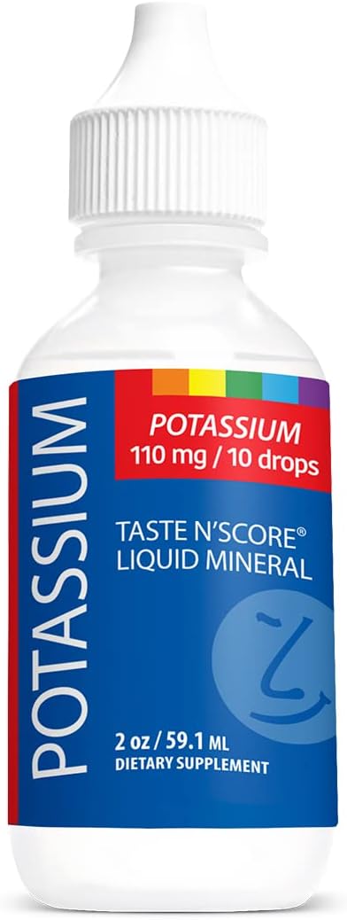 Taste N' Score Potassium Liquid Ionic Mineral Supplement; 100% Pure; 110 Mg; 72 Servings