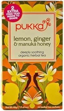 Pukka Herbal Teas Organic Lemon Ginger And Manuka Honey, 20 Count