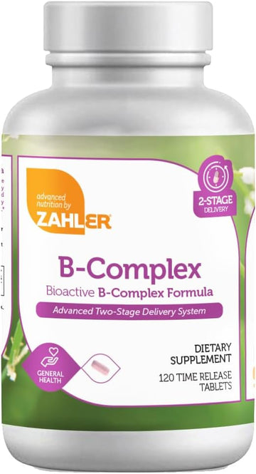 Zahler B Complex, Bioactive B-Complex Vitamins With Folate, Advanced Two-Stage Delivery System, Certified Kosher, 120 Timed Release Tablets