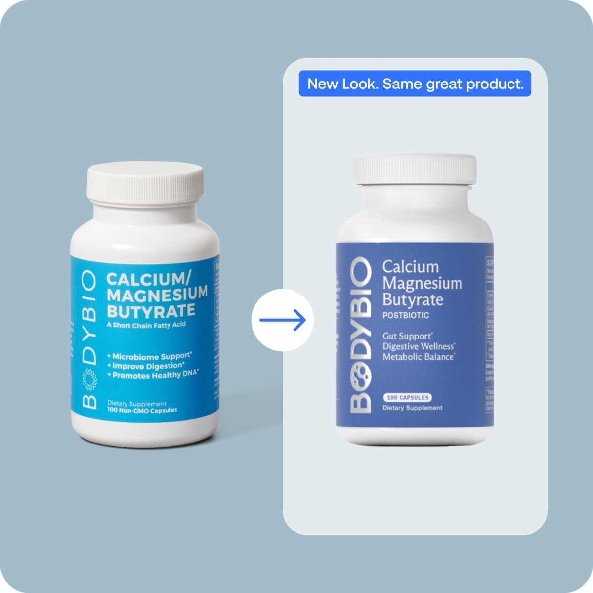 Bodybio Calcium Magnesium Butyrate - Postbiotic For Gut Health, Leaky Gut Repair, Digestive Support, Bloating Relief, & Microbiome Balance - Butyric Acid Supplement For Gi Wellness : Health & Household