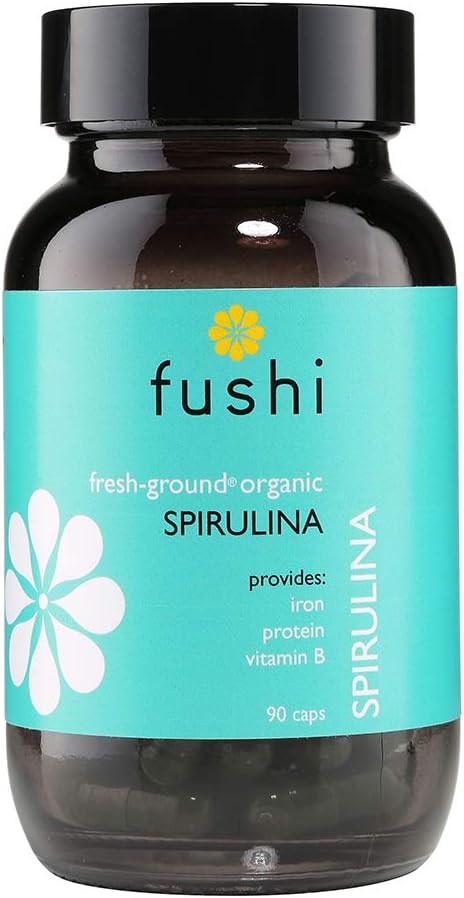 Fushi Organic Spirulina 500 mg, 90 Caps | Cold Processed | Vegan Protein source | Best for Iron, Protein, Vitamin B | Ethical & Vegan Society Approved | Manufactured in the UK : Amazon.co.uk: Health & Personal Care
