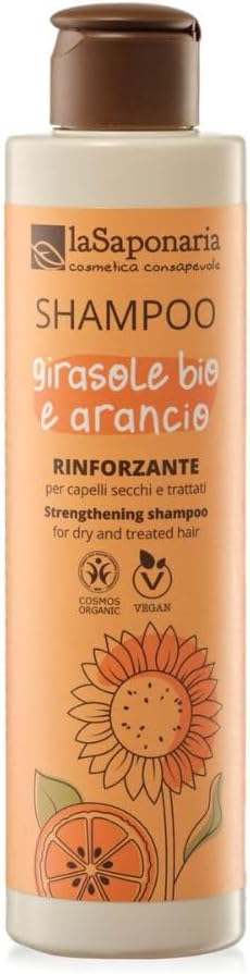 La Saponaria Sunflower & Sweet Orange Shampoo, Dry & Damaged, Coloured, Thin Hair, Sles, Gmos, Pegs Or Parabens Free, Natural, Vegan, Cruelty-Free, Bio Plastic, Organic, 200Ml