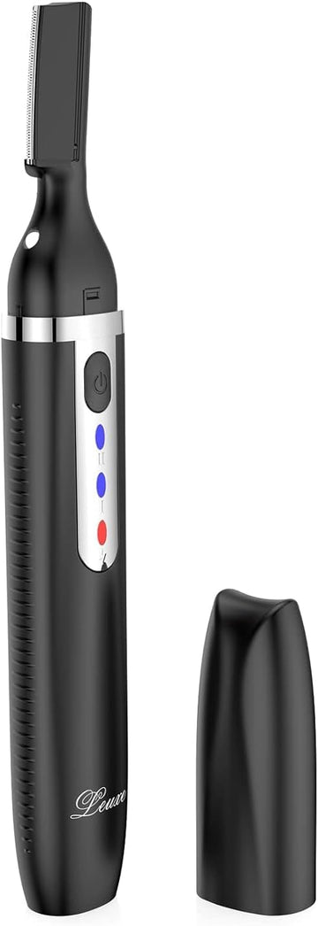 Eyebrow Trimmer And Facial Hair Remover, Rechargeable Hair Removal Women'S Electric Shaver Razor For Peach Fuzz Chin Cheek Upper Lip (Black)