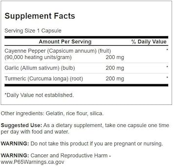 Swanson Full Spectrum Turmeric Garlic & Cayenne 60 Capsules (2 Pack)