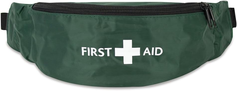 Reliance Medical - Playground First Aid Kit In Green Riga Bumbag, Ideal For Playground Injuries And Typical School Ground Accidents - Contains Bandages, Dressings, Eye Pads, Plasters, Wipes & More