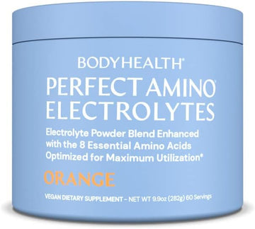 Bodyhealth Perfectamino Electrolytes Powder, Hydration Powder, Sugar Free Keto Electrolyte Drink Mix, Non Gmo, Orange Flavor (60 Servings)