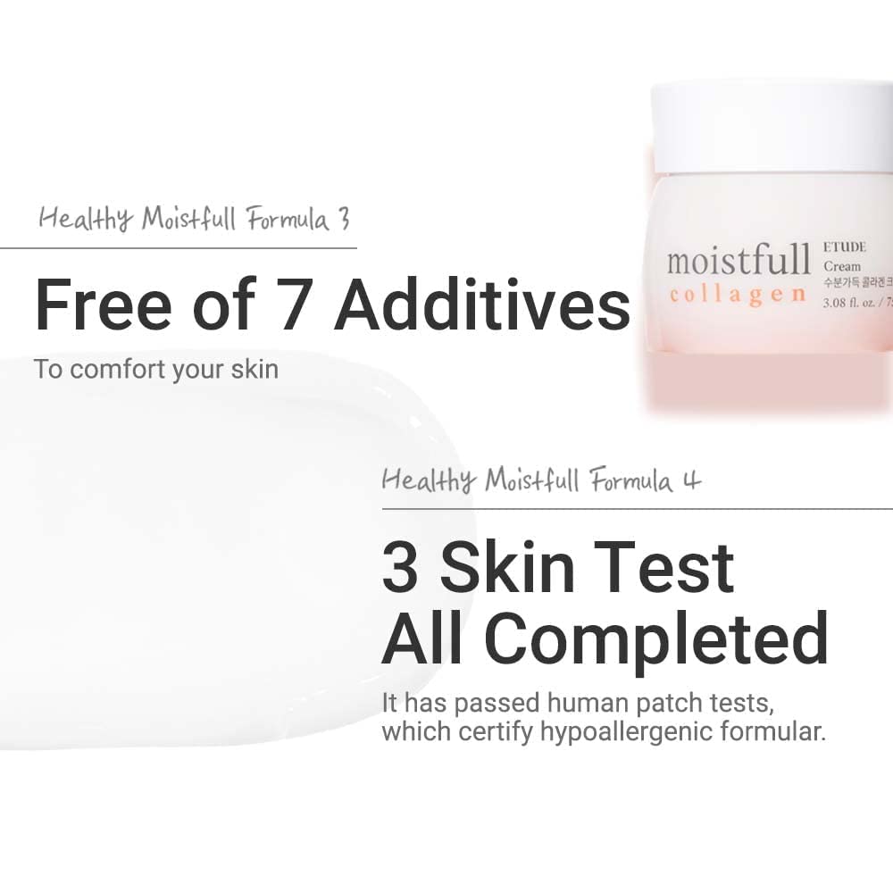Etude Moistfull Collagen Cream, Face Moisturizer, Super Collagen Water, Collagen Water Delivers Hydration To Make Your Skin Bouncy & Dewy, Soft And Adhering, Korean Skin Care, Beauty (2.53 Fl Oz) : Beauty & Personal Care
