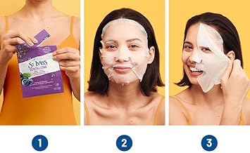 St Ives 23Ml Sheet Mask Revitalising Acai, Blueberry And Chia Seed Oil (Pack Of 6)