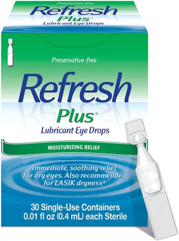 Refresh Plus Lubricant Eye Drops, Preservative Free, Single Use Containers, 30 Count