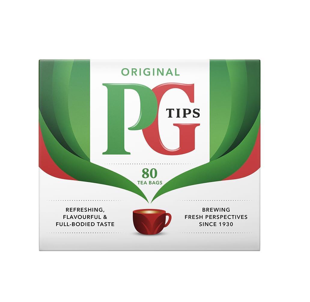 Pg Tips Black Tea Bags Non-Pyramid, 80 Count (Pack Of 1)