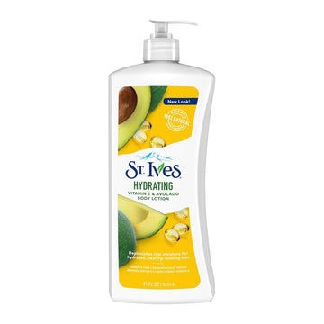 St. Ives Hydrating Hand & Body Lotion Moisturizer For Dry Skin Vitamin E & Avocado Made With 100% Natural Moisturizers 21 Oz