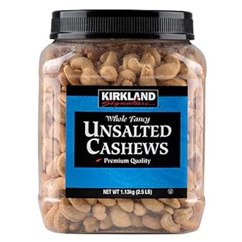 Kirkland Signature Whole Fancy Cashews Unsalted and Roasted, 40 oz (Pack of 6)