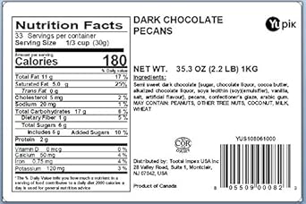 Yupik Dark Chocolate, Pecans, 2.2 Lb, Pack Of 1