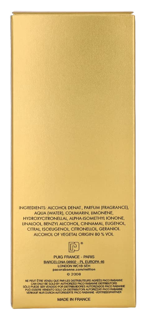 Paco Rabanne One Million 3-Piece Set For Men (3.4 Oz Eau De Toilette Spray + 5.1 Oz Deodorant Spray + 0.34 Oz Eau De Toilette Travel Spray) : Beauty & Personal Care