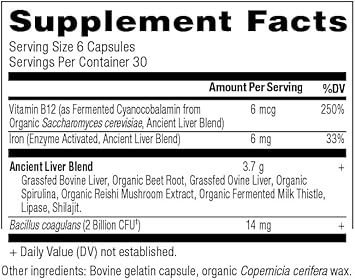 Organ Supplements By Ancient Nutrition, Grass-Fed And Wild Organ Complex Capsules, Beef & Lamb Liver, Supports Healthy Blood, Gut, And Liver, 180 Ct
