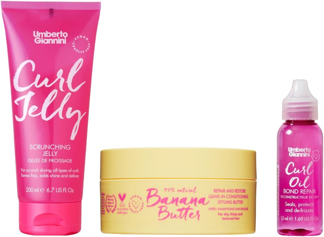 Umberto Giannini Hair Routine Kit For Type 4 Curls (3 Products) Styling Routine For Frizz-Free, Defined & Bouncy Curls & Coils