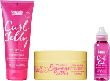 Umberto Giannini Hair Routine Kit For Type 4 Curls (3 Products) Styling Routine For Frizz-Free, Defined & Bouncy Curls & Coils
