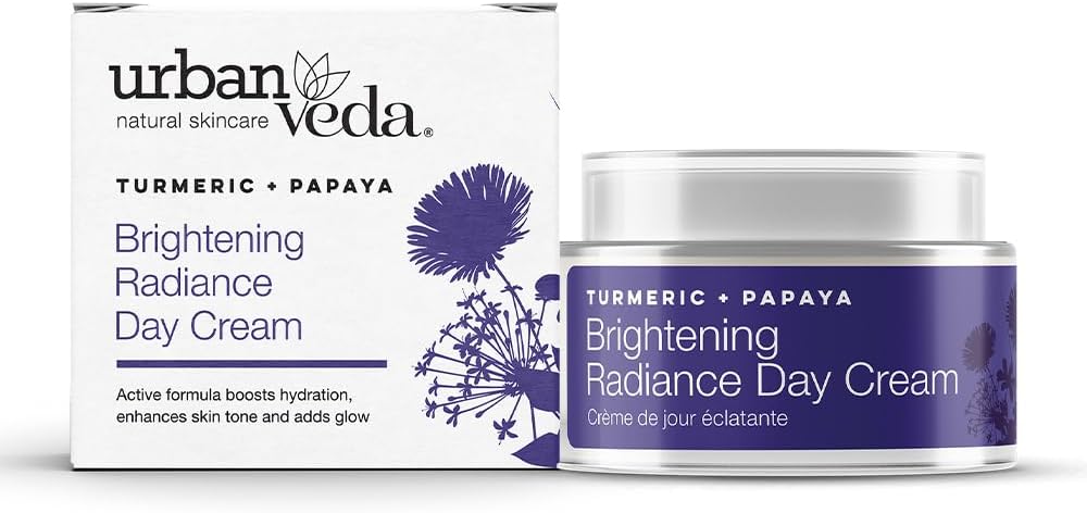 Urban Veda Brightening Radiance Day Cream | For Dry, Dull And Dehydrated Skin | Peptide And Turmerone | Pigmentation And Brightening | Acne Scar Creme | Collagen Face Cream | Face Moisturiser| 50 Ml