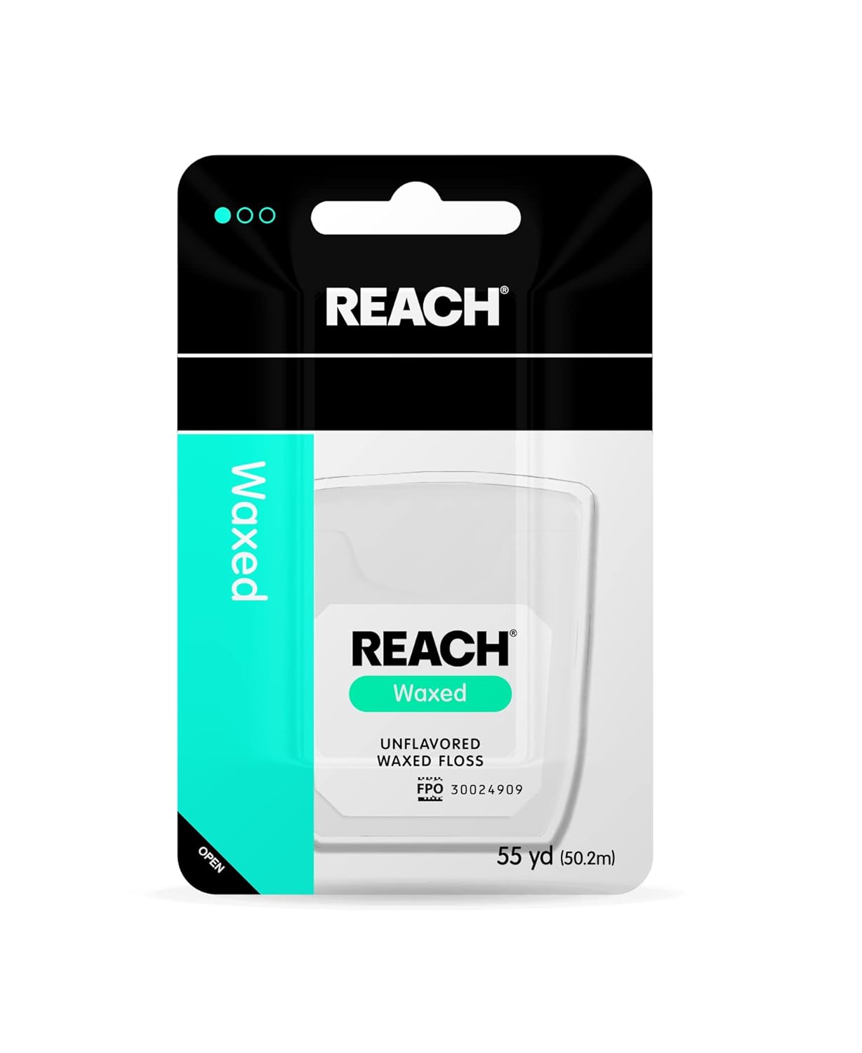 REACH Unflavored Waxed Dental Floss, 55 yds (Pack of 12)