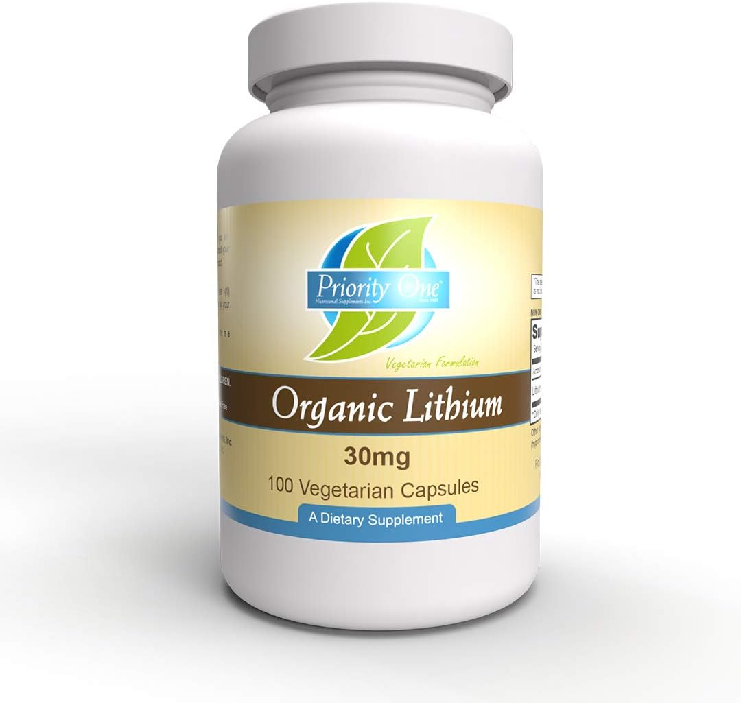 Priority One Vitamins Lithium Orotate 30mg 100 Vegetarian Capsules