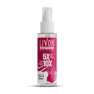 Livon Hair Serum For Men & Women | Frizz-Free, Stronger And Shinier Hair | Sulphate & Paraben Free| For All Hair Types | Damage Protect | Vitamin E |3.3 Fl. Oz