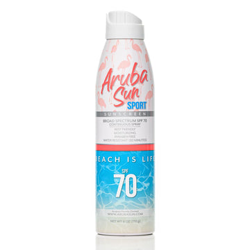 Spf 70 Sunscreen Spray | Aruba Reef Act Compliant No 67 Octinoxate & Oxybenzone Free | 6 Oz, Water-Resistant, Non-Greasy, Broad Spectrum Uva/Uvb Sunscreen