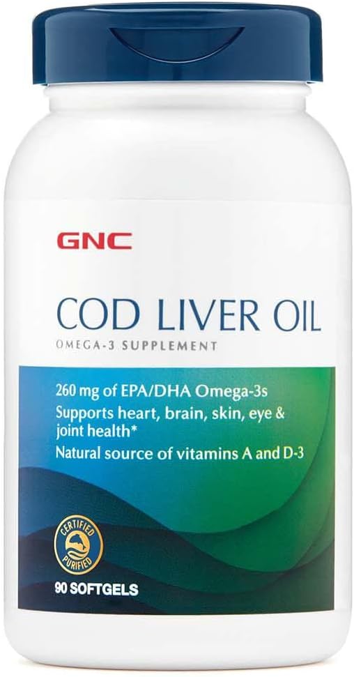 Gnc Cod Liver Oil | Supports Heart, Brain, Skin, Eye, & Joint Health | 90 Count