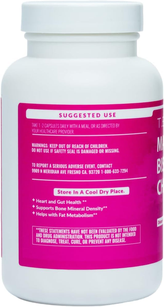T.E. Neesby Magnesium Bisglycinate Chelate Supplement, Veggie Caps, High Absorption, No Fillers, Non Gmo