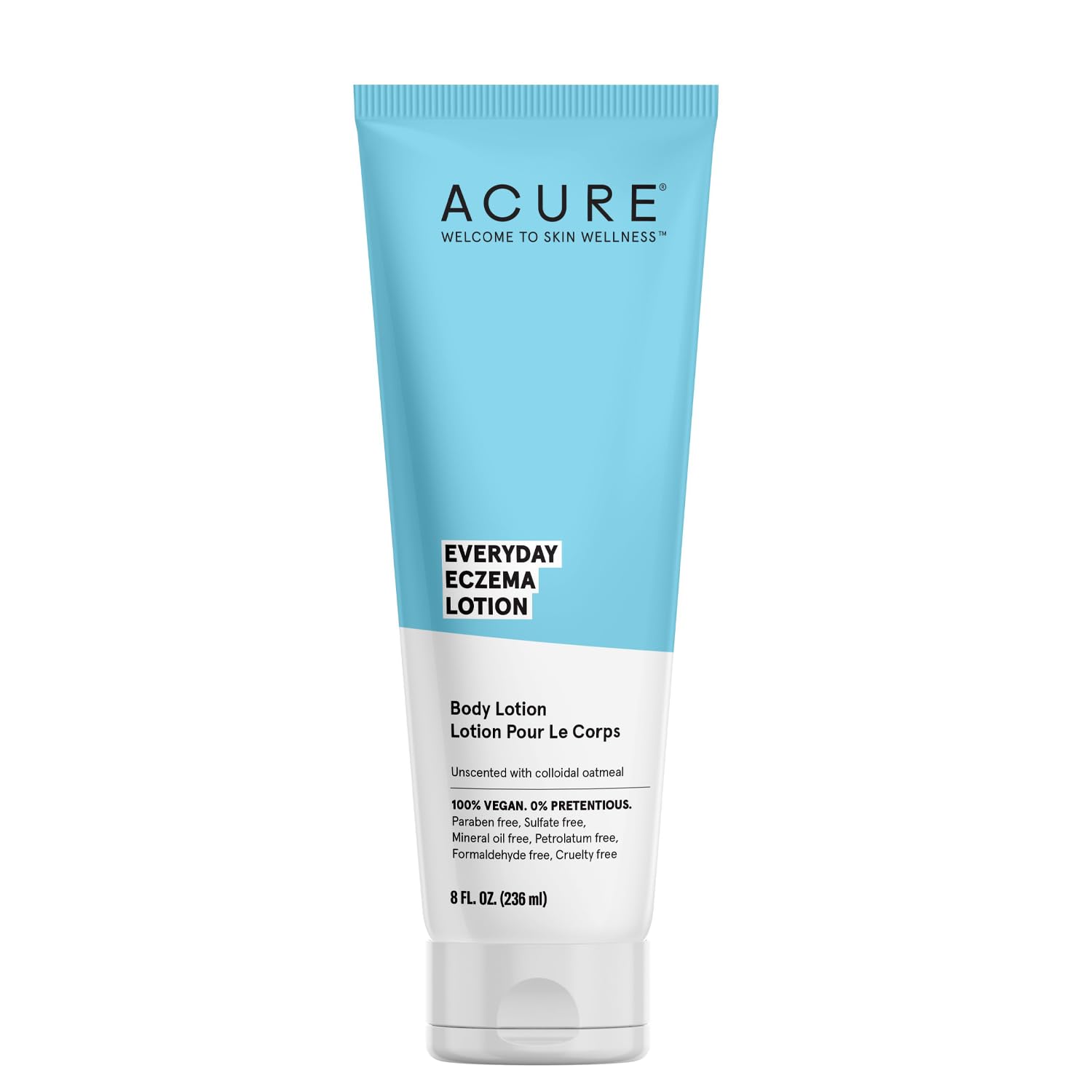Acure Everyday Eczema Lotion - Daily Skin Protectant With 2% Colloidal Oatmeal For Sensitive, Easily Irritated Skin & Cocoa Butter For Moisturizing Dry Chapped Skin - 100% Vegan - Unscented, 8 Fl Oz