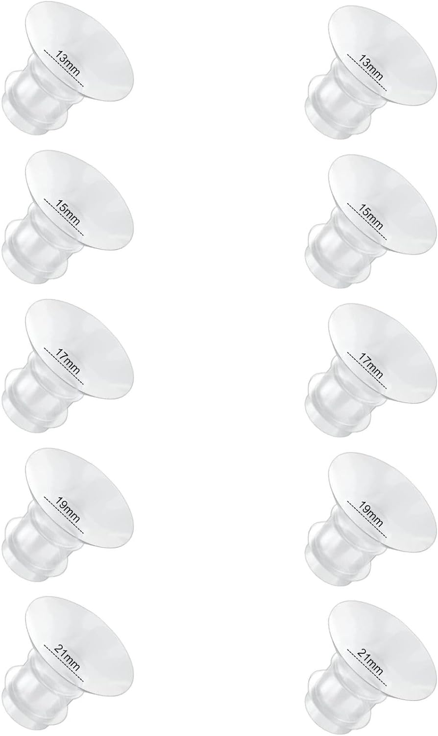 Flange Inserts 13/15/17/19/21mm 10PC Compatible with Momcozy S12 pro/S9 pro/S9/S10/S12/Medela/TSRETE/Spectra/Bellababy etc 24mm Wearable Breast Pump, Reduce 24mm Tunnel Down to Correct Size