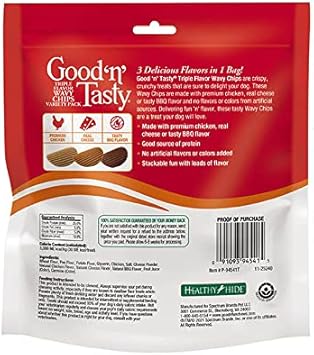 Good'N'Fun Triple Flavor Wavy Chips Variety Pack, 10 Oz, Treats For Dogs