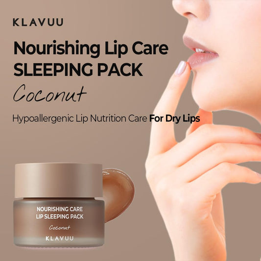 Klavuu Lip Mask Sleeping Pack (0.7Oz) – Overnight Deep Hydrating Korean Lip Balm Treatment For Very Dry, Chapped Lips | Lip Lightening & Plumping With Instant Hydration | Gentle Exfoliating (Coconut)