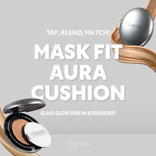 *Mini Size* Tirtir Aura Glow Silver Cushion | Korean Cushion Foundation, (#29N Natural Beige, 0.15 Fl Oz)