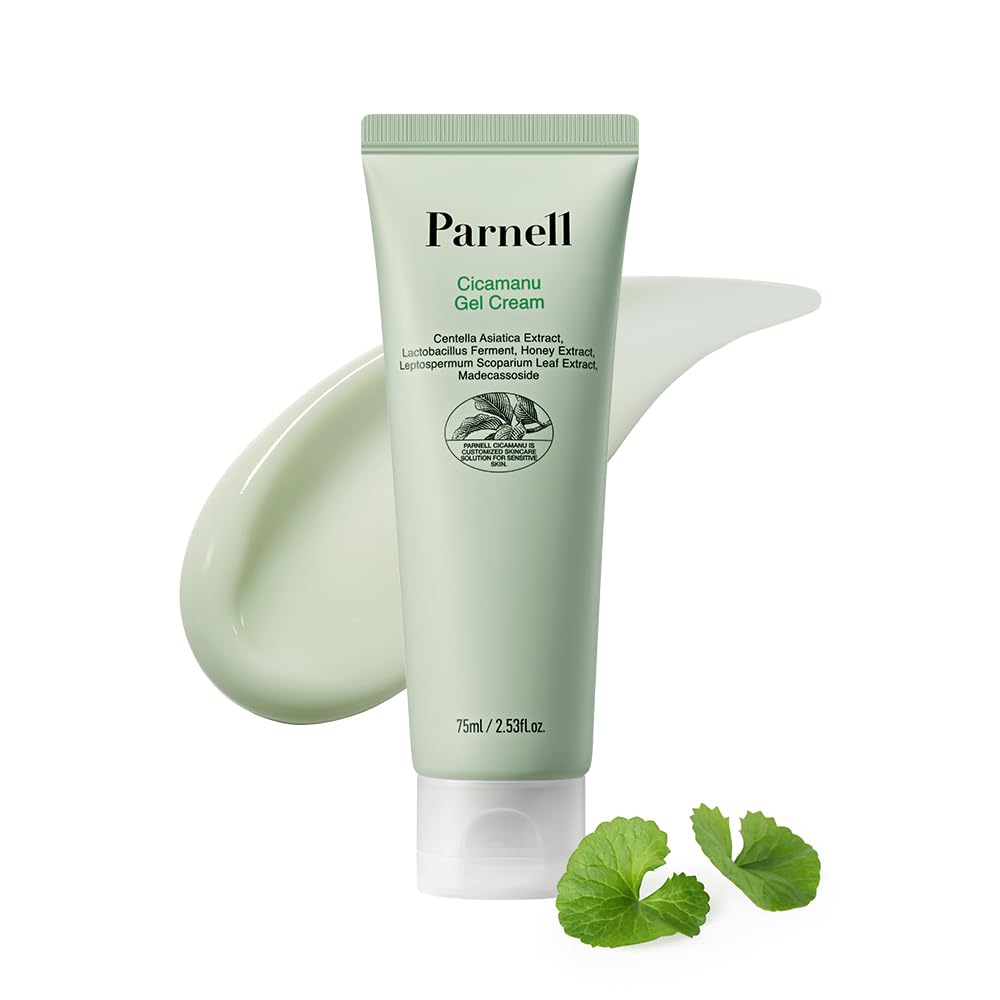 Parnell Cicamanu Gel Cream - Centella Asiatica, Hyaluronic Acid, Ceramide, Soothing And Moisturizing Cream For Sensitive And Dry Skin (2.53 Fl Oz / 75Ml)