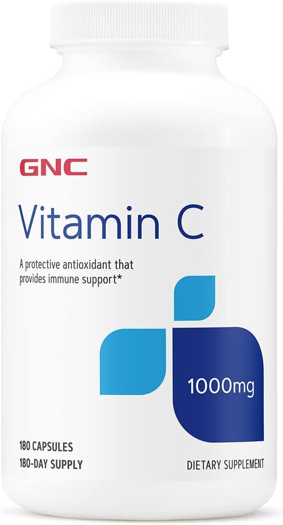 Gnc Vitamin C Capsules 1000Mg - 180 Capsules (180 Servings)