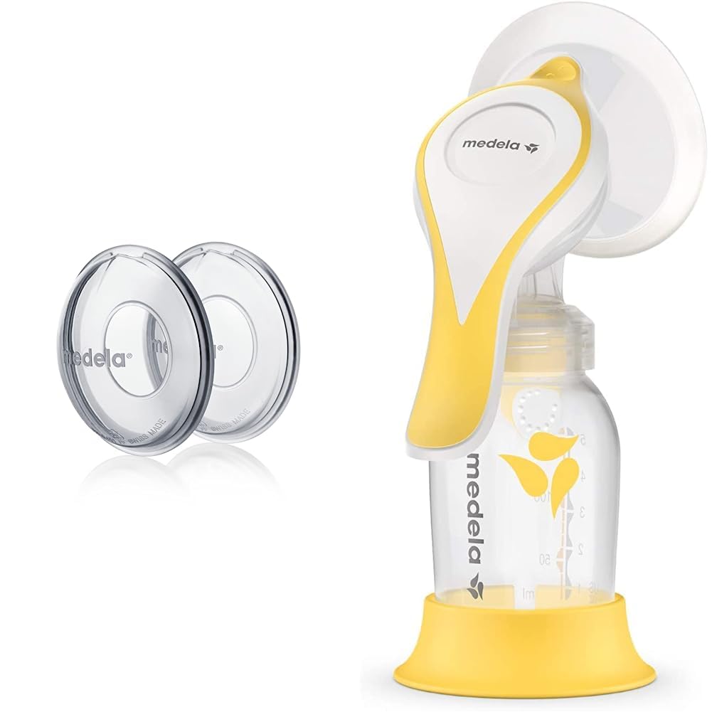 Medela Harmony Manuel Breast Pump & Breast Milk Collection Shells Set, Includes Harmony Manual Breast Pump & 2 Count Collection Cups For Nursing And Breastfeeding Designed To Catch Excess Breastmilk