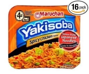 Maruchan, Yakisoba, Spicy Chicken Noodles (PACK OF 16) : Grocery & Gourmet Food