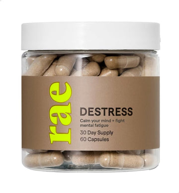 Rae Wellness DeStress Capsules - Ashwagandha Supplements with GABA, L-