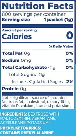 Equal 0 Calorie Sweetener, Aspartame And Acesulfame-K Sweetener Packets, Zero Calorie Sugar Alternative, Erythritol Free, 800 Ct (Pack Of 1)