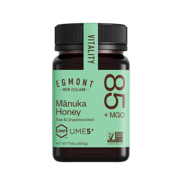 Egmont Honey Raw Manuka Honey Mgo 85+ Umf 5+ 17.6Oz (500G) Non-Gmo, Kosher, Recycled Plastic Jar, Traceable 100% Pure Authentic New Zealand Honey, Umf & Mgo Certified