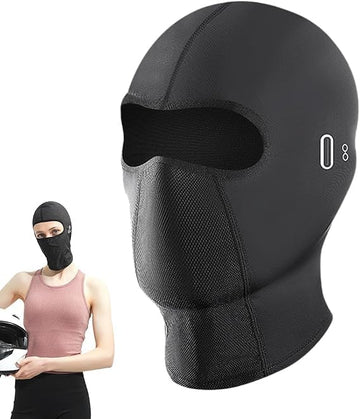 INFINIBYTE Balaclava Face Mask – Windproof Ski Mask with UV Protection for Men & Women, Breathable Full Face Cover for Outdoor Sports – Black