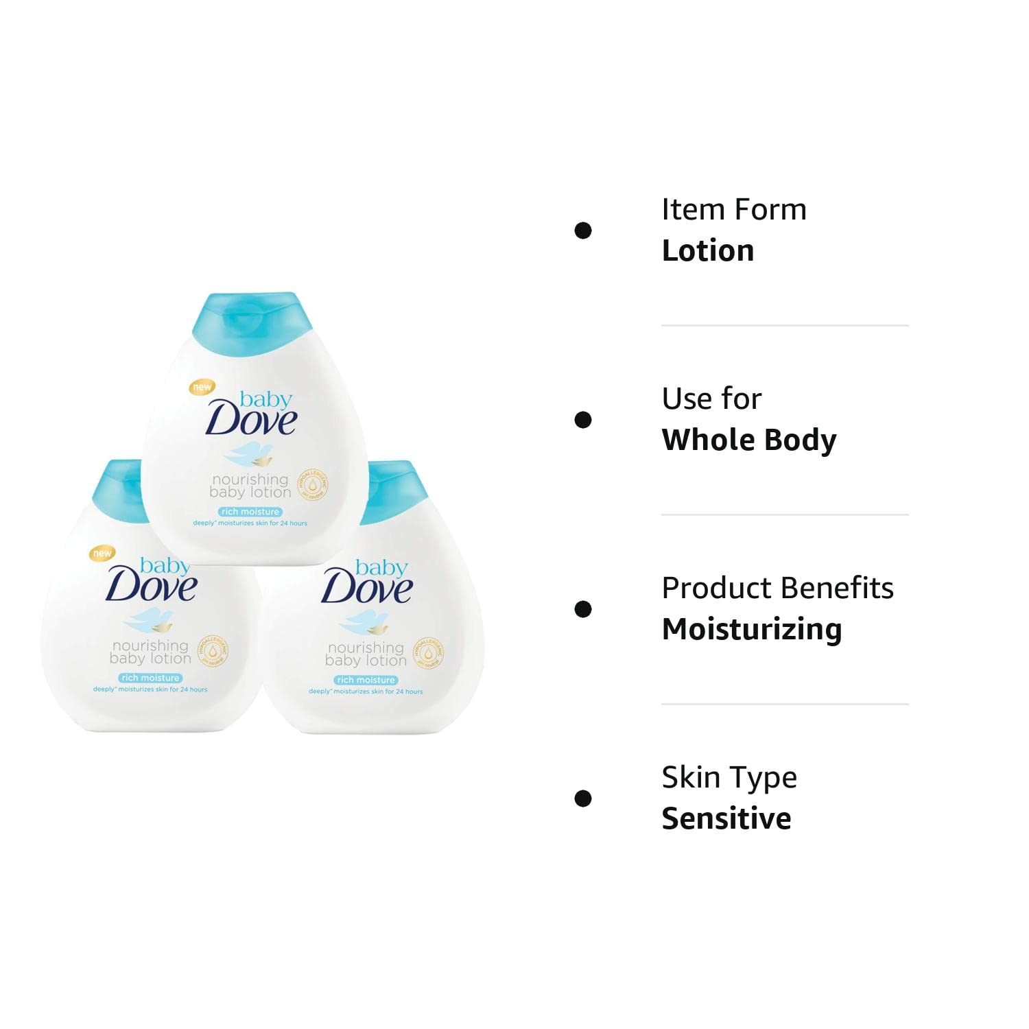 Dove, Baby Rich Moisture Body Lotion - 20.4 Fl Oz (Pack of 3) : Everything Else