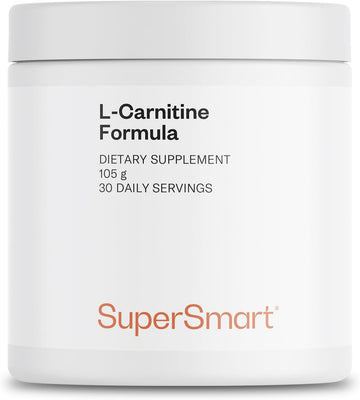 Supersmart - L-Carnitine Formula (Natural Lemon Flavor) - 2-In-1 With Acetyl L-Carnitine & L-Carnitine Tartrate Powder - Amino Acids Complex Supplement | Non-Gmo & Gluten Free - 105 G